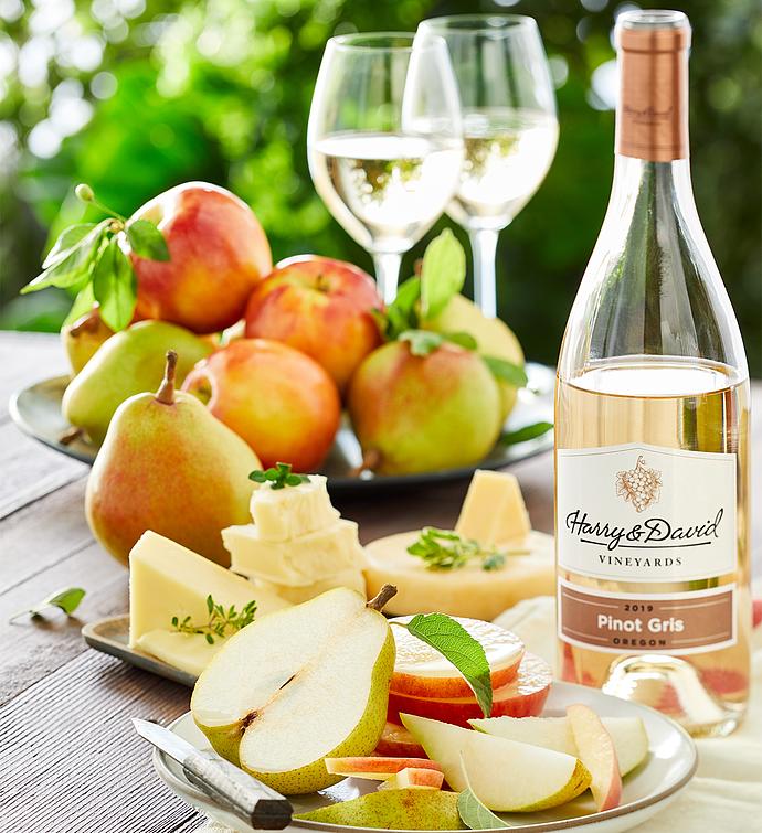 Pears, Apples, and Cheese Gift with Wine